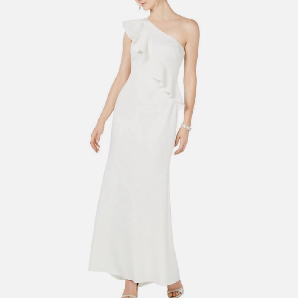 Jessica Howard One-Shoulder White Dress